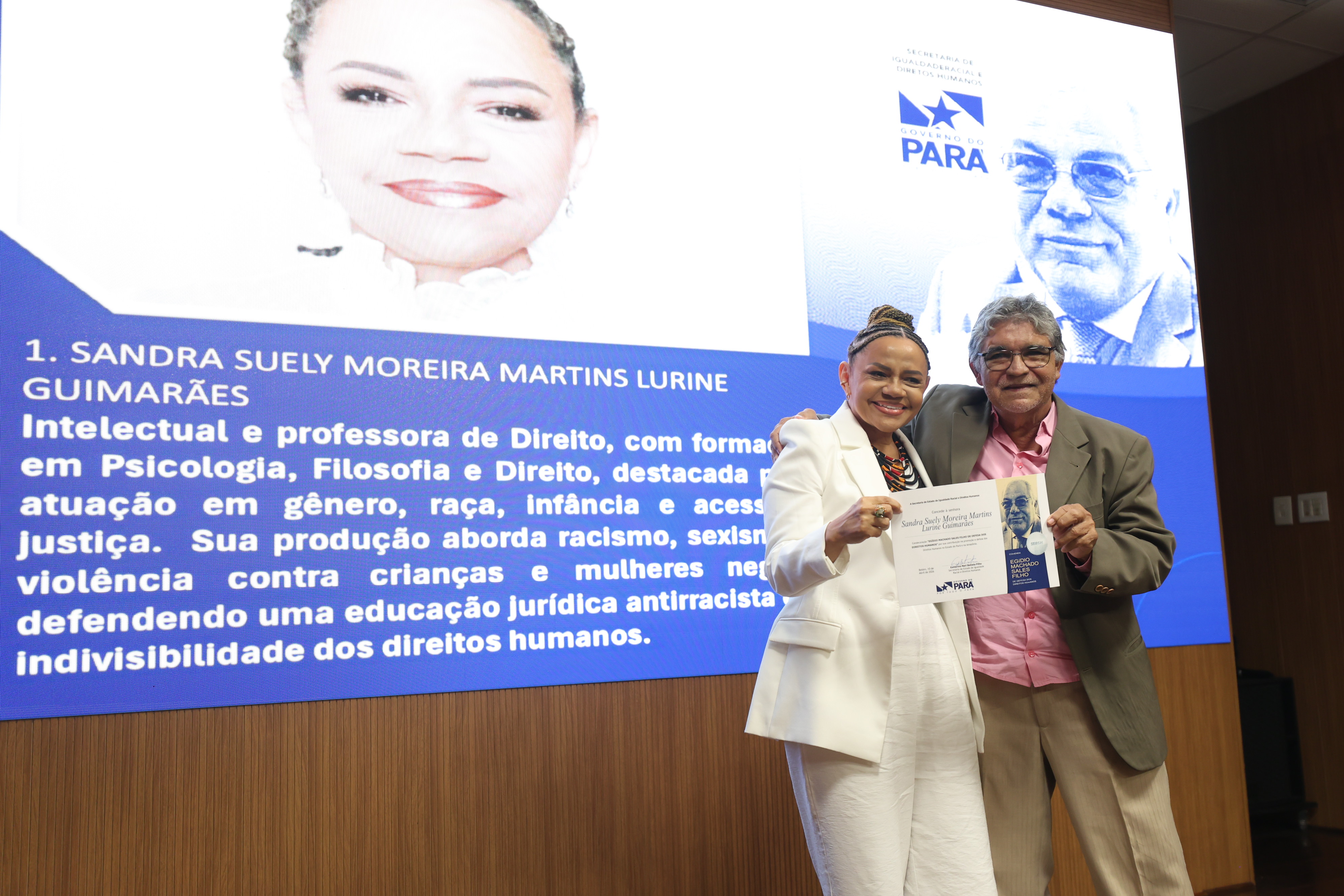 Governo do Pará entrega Comenda 'Egídio Machado Sales Filho de Direitos Humanos'